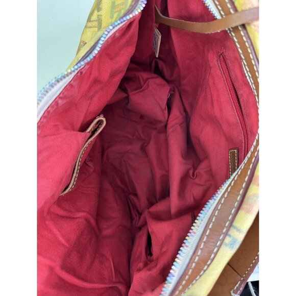 VTG Dooney & Bourke Colorful Alphabet Print Women's Bag (yellowed PVC) - Picture 13 of 13